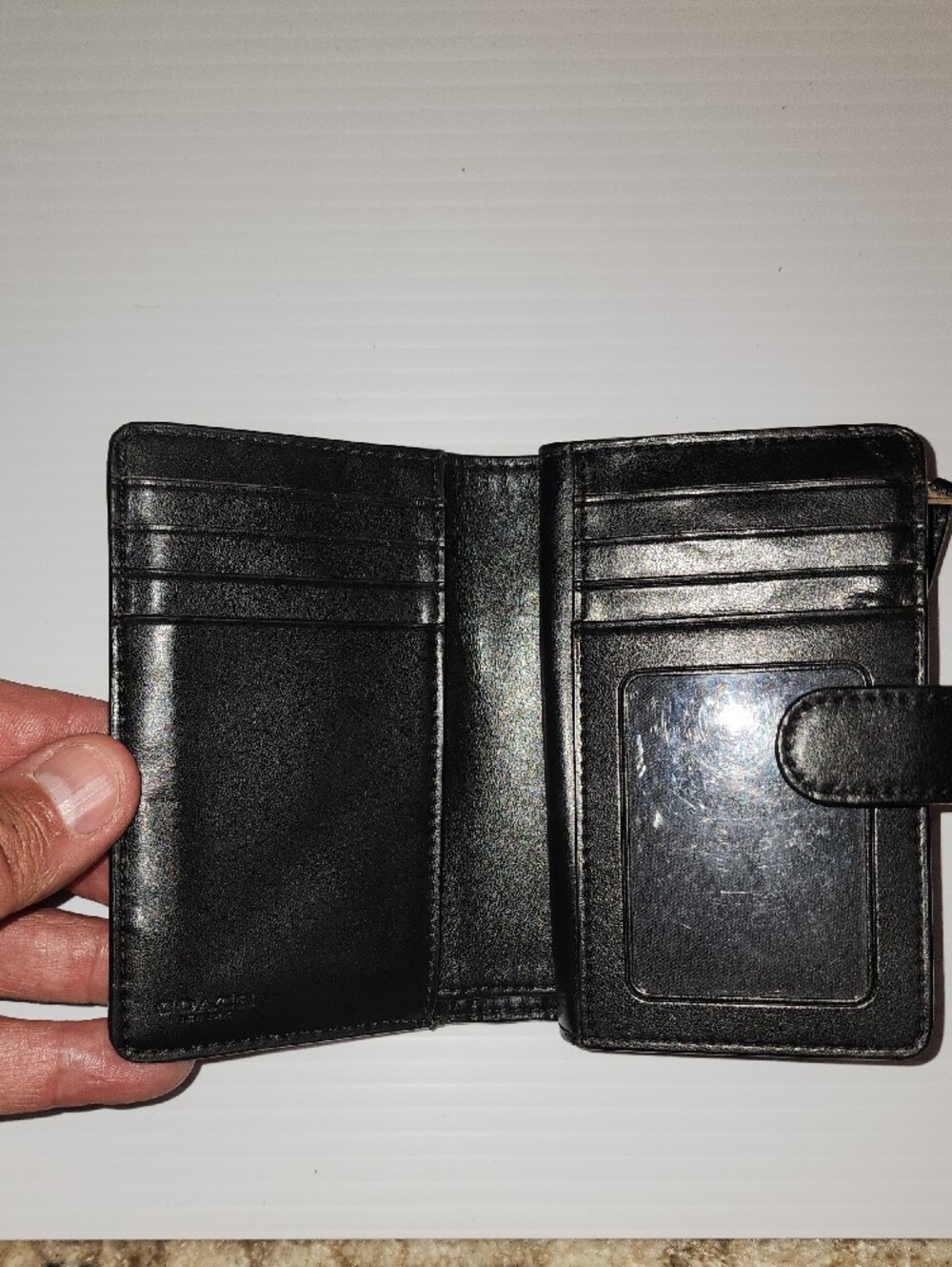 Coach Brown Signature Canvas Wallet with Black Trim and Gold Logo. 5×3×1 - Picture 6 of 9